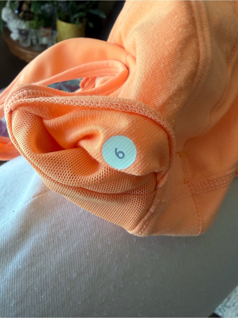🍂2 for $15 Lululemon Athletica Orange All Out Tank Mesh Back Adjustable Bust Top - Picture 6 of 6